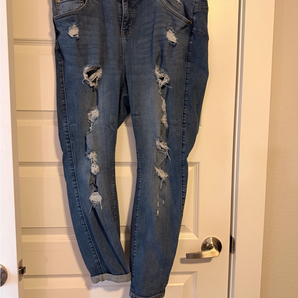 Torrid Blue Distressed Boyfriend Jeans